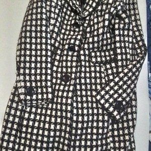 black and white Beeches Brook Coat Size Medium Full Length Zx